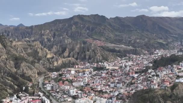 Paz Bolívia Vista Aérea Sobrevoando Densa Paisagem Urbana San Miguel — Vídeo de Stock