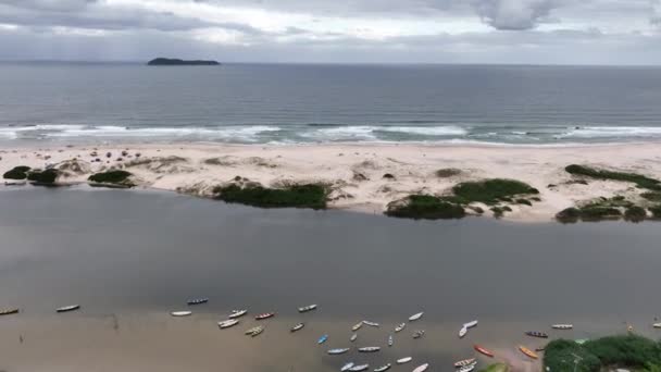 Foto Aerea Guarda Emba Beach Situata Nello Stato Santa Catarina — Video Stock