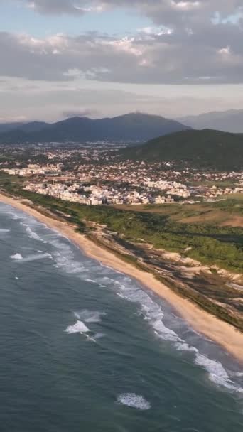 Florianpolis Playa Campeche Amanecer Brasil Barrio Rio Tavares Vídeo Vertical — Vídeos de Stock