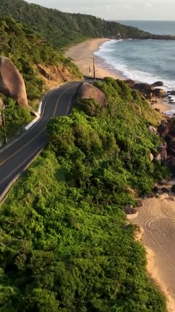 Balneario Camboriu Santa Catarina Taquaras Beach Laranjeiras Beach Aerial View — Stock Video