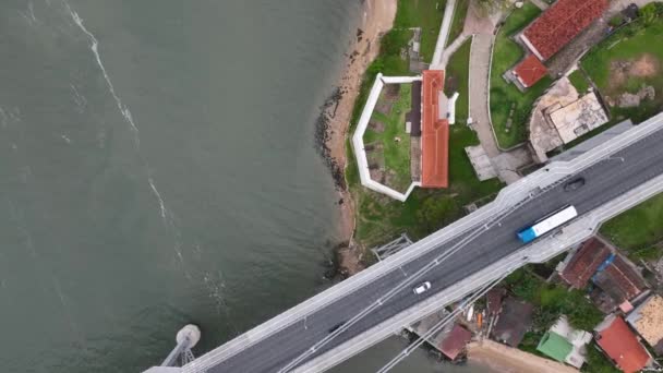 Florianopolis Πρωτεύουσα Της Santa Catarina Στη Βραζιλία Αεροφωτογραφία Που Λαμβάνεται — Αρχείο Βίντεο