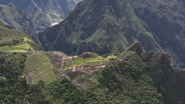 Μάτσου Πίτσου Περού Αεροφωτογραφία — Αρχείο Βίντεο
