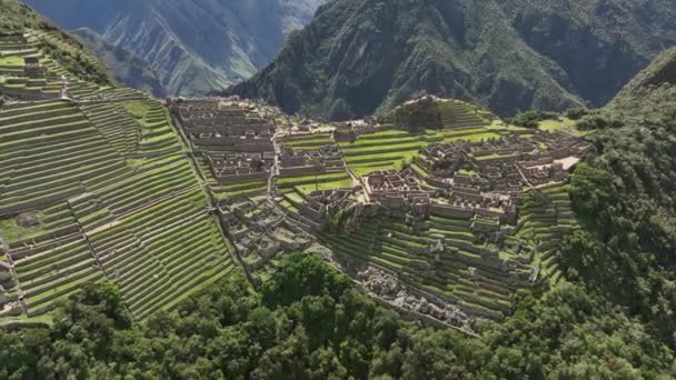 Machu Picchu Perú Vista Aérea — Vídeos de Stock