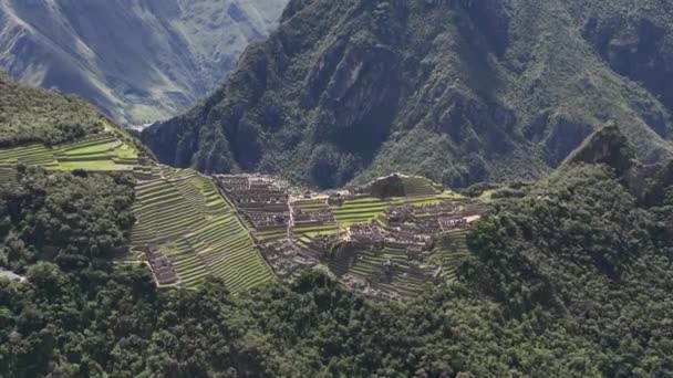 Machu Picchu Perú Vista Aérea — Vídeos de Stock