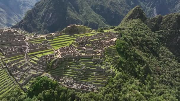 Machu Picchu Peru Letecký Pohled — Stock video
