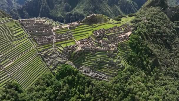 Machu Picchu Peru Widok Lotu Ptaka — Wideo stockowe