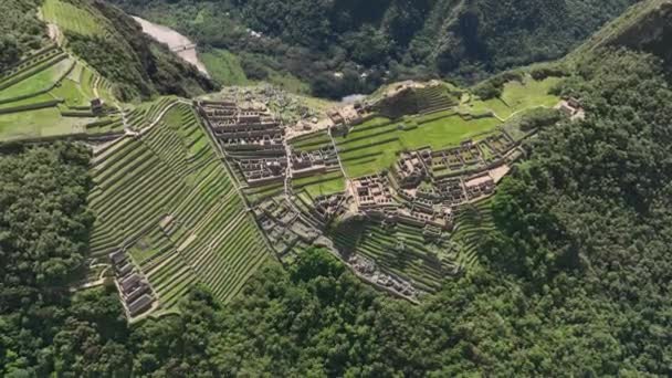 Machu Picchu Perú Vista Aérea — Vídeo de stock