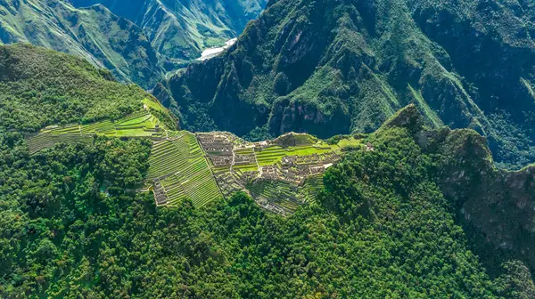 stock image Machu Picchu, Peru. Aerial view