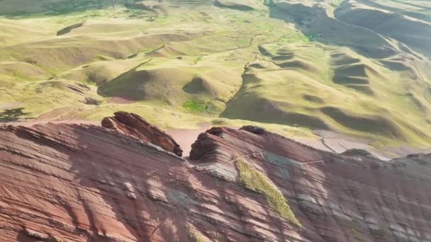 Rainbow Mountain Peru Ook Bekend Als Cerro Colorado Vlakbij Cusco — Stockvideo