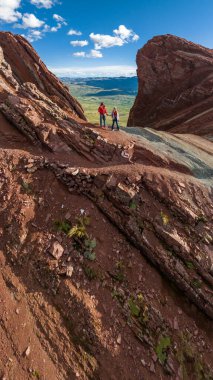 Gökkuşağı Dağı, Peru. Cusco yakınlarında Cerro Colorado olarak da bilinir. Hava görüntüsü. Güney Amerika