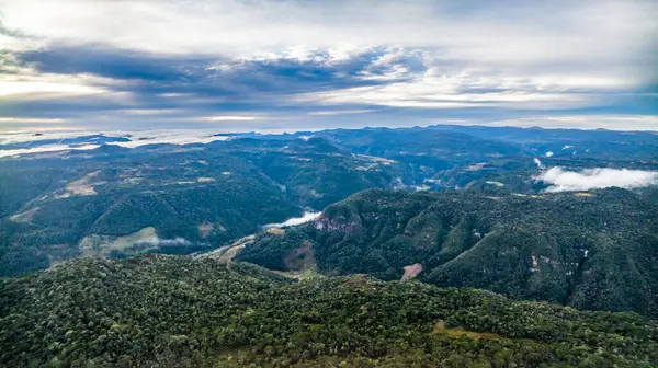 stock image Urubici in Santa Catarina, Brazil. Aerial view. Araucaria trees.