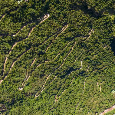Machu Picchu, Peru. Hava görüntüsü. Kare resim.