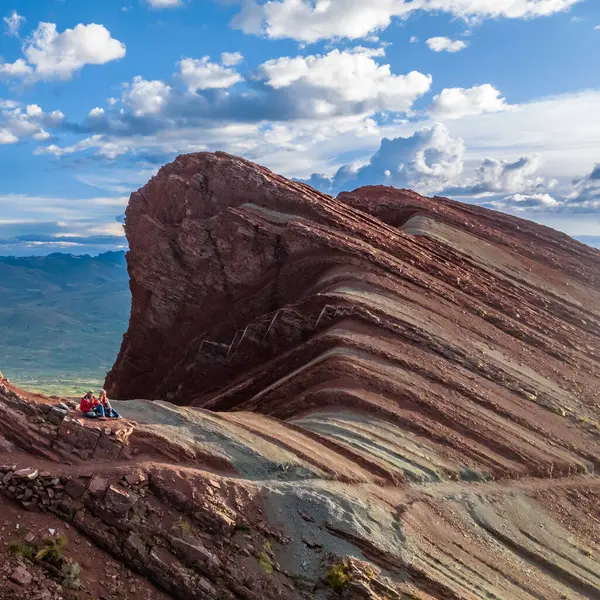 Gökkuşağı Dağı, Peru. Cusco yakınlarında Cerro Colorado olarak da bilinir. Hava Görünümü, kare resim