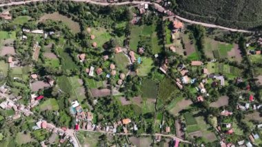 Cusco 'daki İnka Kutsal Vadisi. Urubamba Vadisi. Hava görünümü.