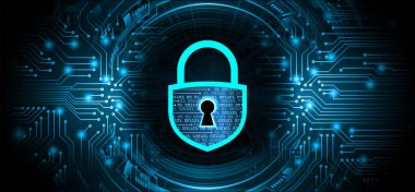 Arka planda asma kilit olan siber güvenlik kavramı