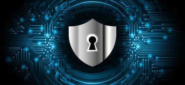 Ekranda asma kilit olan siber güvenlik kavramı