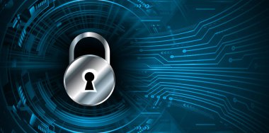 abstract digital illustration of padlock with keyhole  