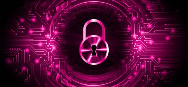 Ekranda asma kilit olan siber güvenlik kavramı