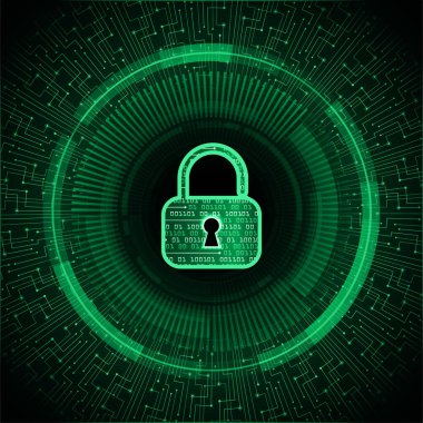 Kilitli siber güvenlik devresi gelecek teknoloji konsepti