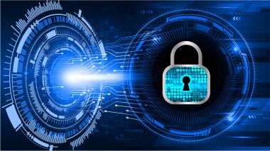 Kilitli siber güvenlik devresi gelecek teknoloji konsepti