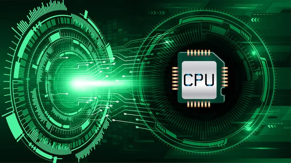 Cyber Sicurezza Circuito Futuro Concetto Tecnologia Sfondo Con Chip Cpu — Vettoriale Stock
