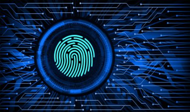 Siber güvenlik devresi parmak izli gelecekteki teknoloji konsepti