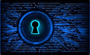 Kilitli siber güvenlik devresi gelecek teknoloji konsepti