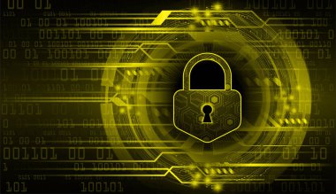 Kilitli siber güvenlik devresi gelecek teknoloji konsepti