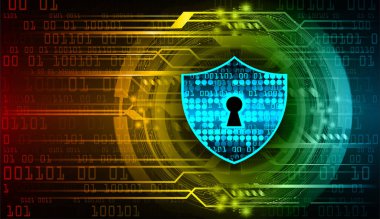 Kilitli siber güvenlik devresi gelecek teknoloji konsepti