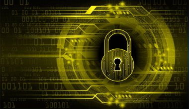 Kilitli siber güvenlik devresi gelecek teknoloji konsepti