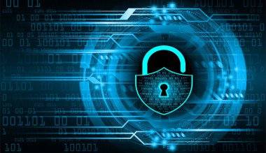 Kilitli siber güvenlik devresi gelecek teknoloji konsepti