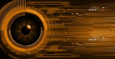 Siber devre gelecek teknolojisi kavramı siber göz şeklinde