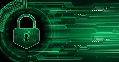 Kilitli siber güvenlik devresi gelecek teknoloji konsepti