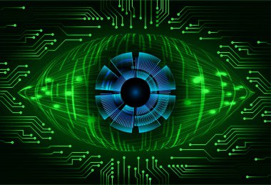 Siber devre gelecek teknolojisi kavramı siber göz şeklinde