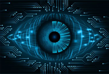 Siber devre gelecek teknolojisi kavramı siber göz şeklinde
