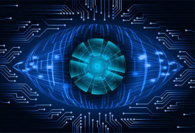 Siber devre gelecek teknolojisi kavramı siber göz şeklinde