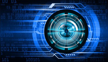 Siber devre gelecek teknolojisi kavramı siber göz şeklinde