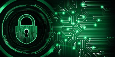 Kilitli siber güvenlik devresi gelecek teknoloji konsepti