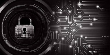 Kilitli siber güvenlik devresi gelecek teknoloji konsepti