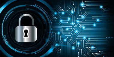 Kilitli siber güvenlik devresi gelecek teknoloji konsepti