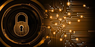 Kilitli siber güvenlik devresi gelecek teknoloji konsepti