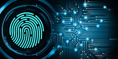 Siber güvenlik devresi parmak izli gelecekteki teknoloji konsepti