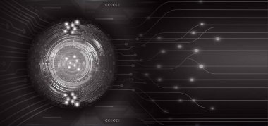 Siber devre gelecek teknolojisi kavramı siber göz şeklinde