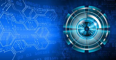 Siber devre gelecek teknolojisi kavramı siber göz şeklinde