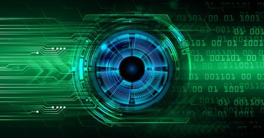 Siber devre gelecek teknolojisi kavramı siber göz şeklinde