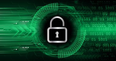 Kilitli siber güvenlik devresi gelecek teknoloji konsepti