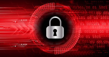 Kilitli siber güvenlik devresi gelecek teknoloji konsepti