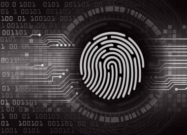 Siber güvenlik devresi parmak izli gelecekteki teknoloji konsepti