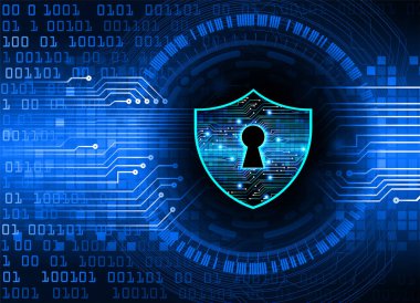 Kilitli siber güvenlik devresi gelecek teknoloji konsepti