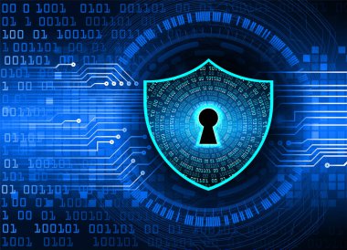 Kilitli siber güvenlik devresi gelecek teknoloji konsepti